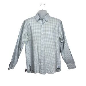 Bonobos Shirt Mens L Teal Tattersall Plaid Button Down Long Sleeve Slim Fit